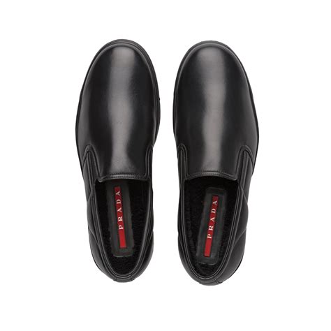 prada slip-on sneakers|prada leather sneakers men.